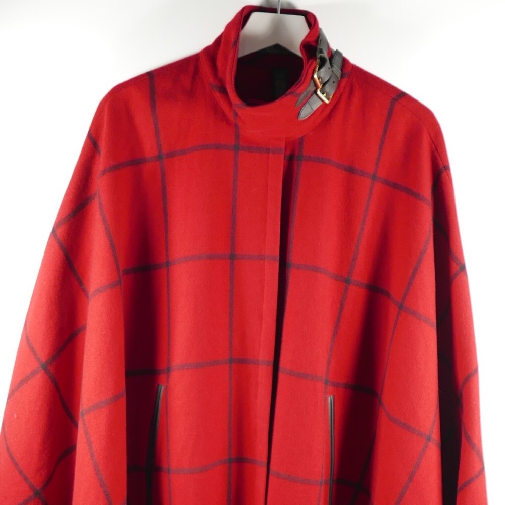 (SOLD) Vintage Lauren Ralph Lauren Red Plaid Cape - Picture 4 of 6